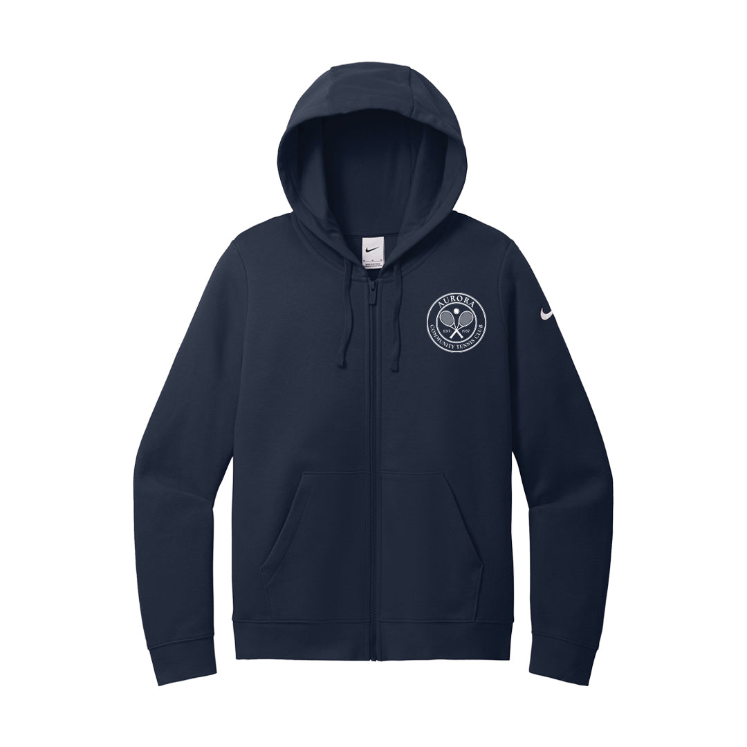 Women's Nike Fleece Zip Hoodie - ACTC Left Chest Crest